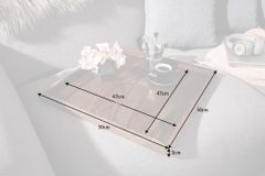 Massives Tablett MAKASSAR 50cm Sheesham smoke finish Servierbrett
