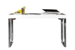 Design Konsole WHITE DESK 120cm weiß Hochglanz Bürotisch