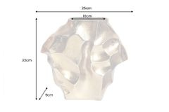 Handgefertigte Vase LIQUID 25cm gold Metall Hammerschlag Design