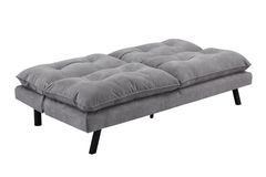 Modernes Schlafsofa COCOONING 190cm grau Chenillestoff 3-Sitzer Couch