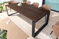 Wetterfester Gartentisch FLOATING 210cm braun schwarz Aluminium Outdoor Esstisch modern