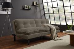 Modernes Schlafsofa COCOONING 190cm greige Cord 3-Sitzer Couch