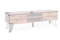 Massives TV-Board LIVING EDGE 160cm Wildeiche geölt Baumkanten Lowboard