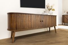 Retro TV-Board VALHALLA WOOD 160cm smoked Eichenholz Schiebetüren Lowboard