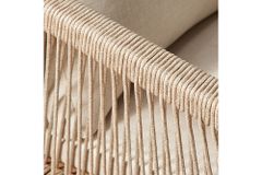 In- und Outdoor Gartenstuhl BALI ROPE natur beige Akazie wetterfest mit Armlehne Kissen
