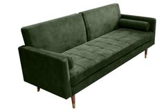 Modernes Schlafsofa COUTURE 200cm grün Microvelours 3-Sitzer Couch mit Schlaffunktion