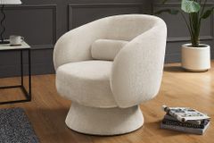 Drehbarer Design Sessel BOSSA NOVA beige Chenille