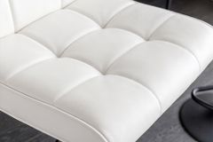 Höhenverstellbarer Barhocker MODENA weiß Kunstleder schwarz mit Lehne drehbar