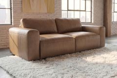 Echtleder Sofa BIG GEORGE 205cm cognac Taschenfederkern 2-Sitzer Couch
