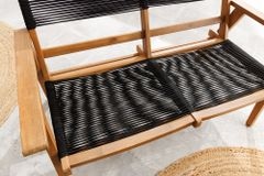 Outdoor Gartenbank BALI ROPE 120cm natur anthrazit Akazie 2-Sitzer
