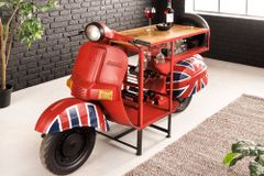 Design Bartisch SCOOTER 180cm rot Mangoholz Handarbeit Upcycling