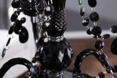 Eleganter Kronleuchter  BLACK CRYSTAL 55cm schwarz Acryl 5-armig Lüster