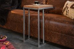 Industrial 2er Set Beistelltische BARRACUDA 45cm Salholz Massivholz geflextes Metallgestell