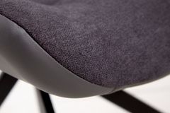 Design Stuhl DIVANI dunkelgrau Metallgestell schwarz im Retro Stil