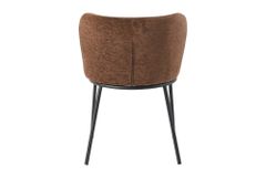 Design Stuhl LYON braun Chenille schwarze Metallbeine