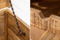Massivholz Couchtisch BODEGA 100cm Mangoholz Hausbar Truhe mit Stauraum