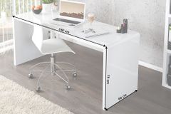 Design Schreibtisch FAST TRADE 140cm weiß Hochglanz Bürotisch
