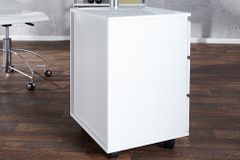 Moderner Rollcontainer BIG DEAL 45cm weiß Hochglanz 3 Schubladen
