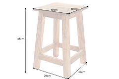Massivholz Hocker JAKARTA 50cm recycelt Beistelltisch Sitzhocker