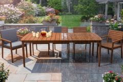 Wetterfester Gartentisch KOPENHAGEN 220cm braun Akazie honey finish Massivholz Outdoor
