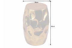 Handgefertigter Beistelltisch ORGANIC ORIENT 50cm gold Metall Hammerschlag Design rund