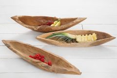 Massive Schale NATURE BOAT 60cm natur Teakholz Wurzelholz