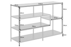 Industrial Bücherregal SLIM LINE 114cm Esche schwarz fünf Regalböden