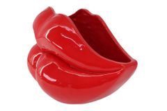 Extravagante Deko-Vase LIP 60cm rot handmade Hochglanz