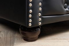 Design Sessel CHESTERFIELD 110cm matt schwarz Knopfheftung Federkern