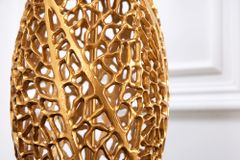Design Tischlampe ABSTRACT LEAF gold Metall schwarz Marmorfuß handmade