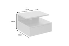 Hängender Nachttisch FLOATING 35cm schwarz Regal mit Schublade