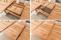 Ausziehbarer Gartentisch EMPIRE TEAK 170-230cm natur Teakholz massiv wetterfest