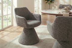 Drehbarer Stuhl AMBIENTO braun Strukturstoff 180° mit Auto-Return Polsterstuhl