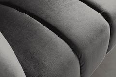 Design 2-Sitzer Sofa NOBLESSE 165cm grau Samt schwarze Metallfüße Federkern