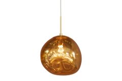 Runde Hängelampe LIQUID DIAMOND 20cm gold Glas Stahl Kugelleuchte