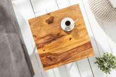 Massivholz Beistelltisch SCORPION 45cm braun Sheesham stone finish Hairpin Legs Stauraum