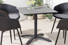 Outdoor Bistrotisch DESIGNO 70cm schwarz grau Aluminium wetterfest Gartentisch