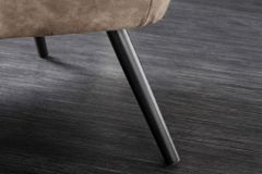 Design XL Sessel AMSTERDAM taupe Microfaser schwarze Metallbeine
