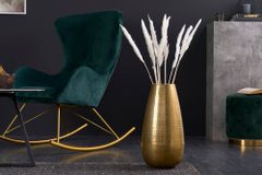 Elegante Vase ORIENT 50cm gold im Grid Hammerschlag Design