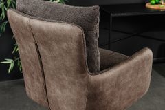 Drehbarer Design Barhocker BIG GEORGE taupe Samt Taschenfederkern mit Armlehnen Metall