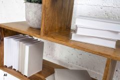 Massives Regal MAKASSAR XL 150cm braun Mangoholz honey finish Bücherregal