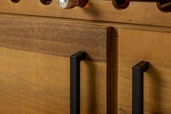 Massivholz Sideboard THOR 195cm braun Pinie mit Schubladen Weinregal Industrial Design