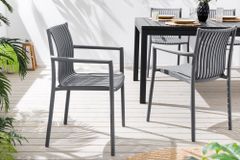 In- und Outdoor Stuhl STUDIO ITALIA anthrazit stapelbar wetterfest Gartenstuhl