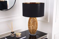 Design Tischlampe ABSTRACT LEAF gold Metall schwarz Marmorfuß handmade