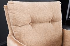 Drehbarer Design Stuhl BIG GEORGE champagner beige Samt Taschenfederkern Strukturstoff
