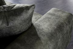 Big Sofa ELEGANCIA 285cm moosgrün Microfaser XXL Couch inkl. Kissen Federkern