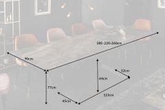 Ausziehbarer Esstisch EUPHORIA 180-220-260cm taupe anthrazit Keramik made in Italy