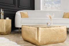 Design Couchtisch UNIT 70cm gold Metall Hammerschlag handmade