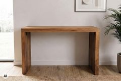Massiver Konsolentisch MAKASSAR 100cm braun Mangoholz honey finish Schreibtisch