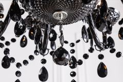 Design Kronleuchter BLACK CRYSTAL XL 80cm schwarz Acryl 15-armig Lüster